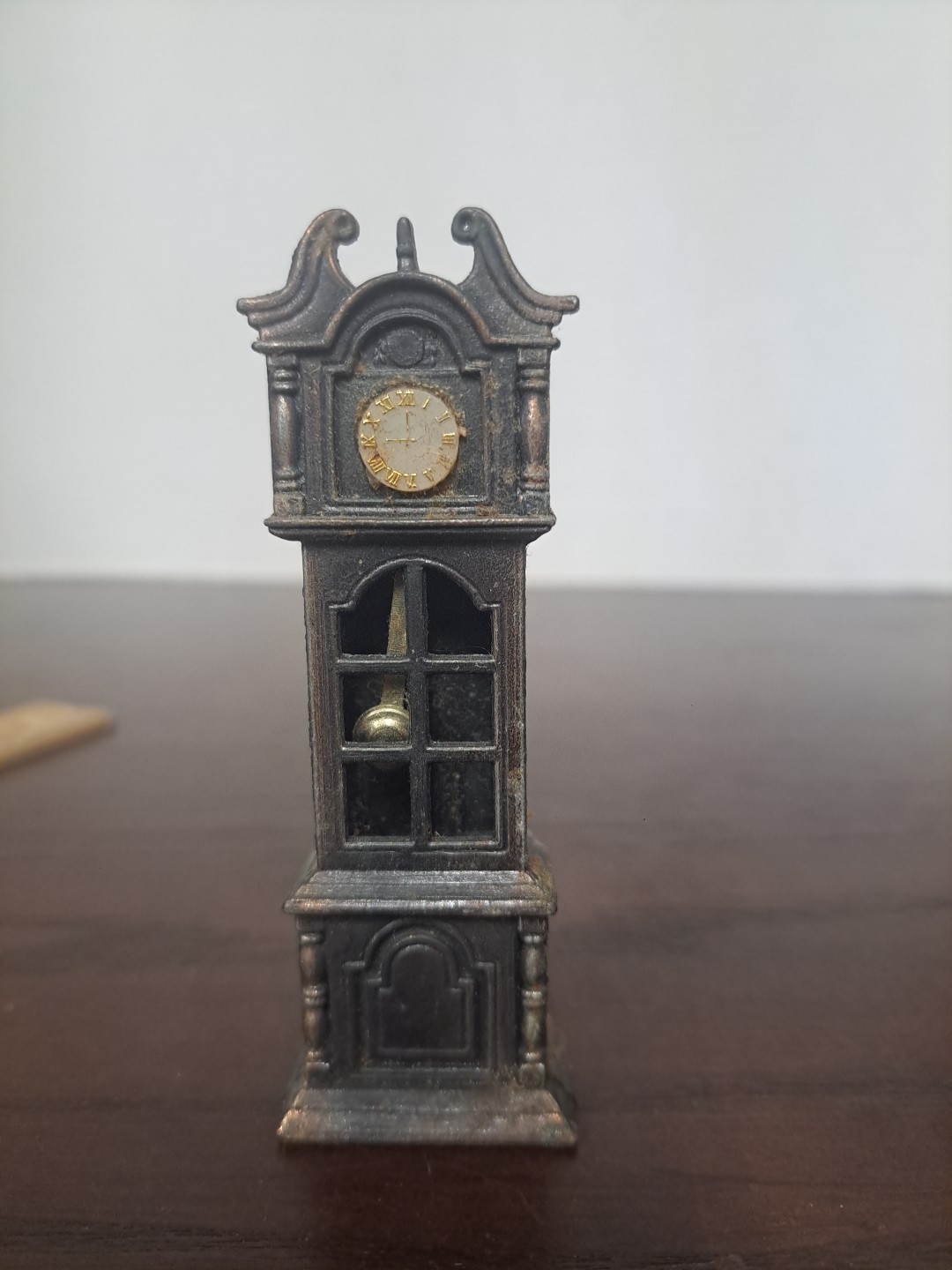 Vintage Grandfather Clock Miniature Metal Pencil Sharpener