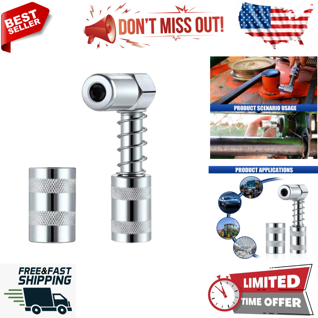 1 Set Grease Nozzle Adapter Grease Gun-Accessory 90 Degree Coupler Adapter Tool