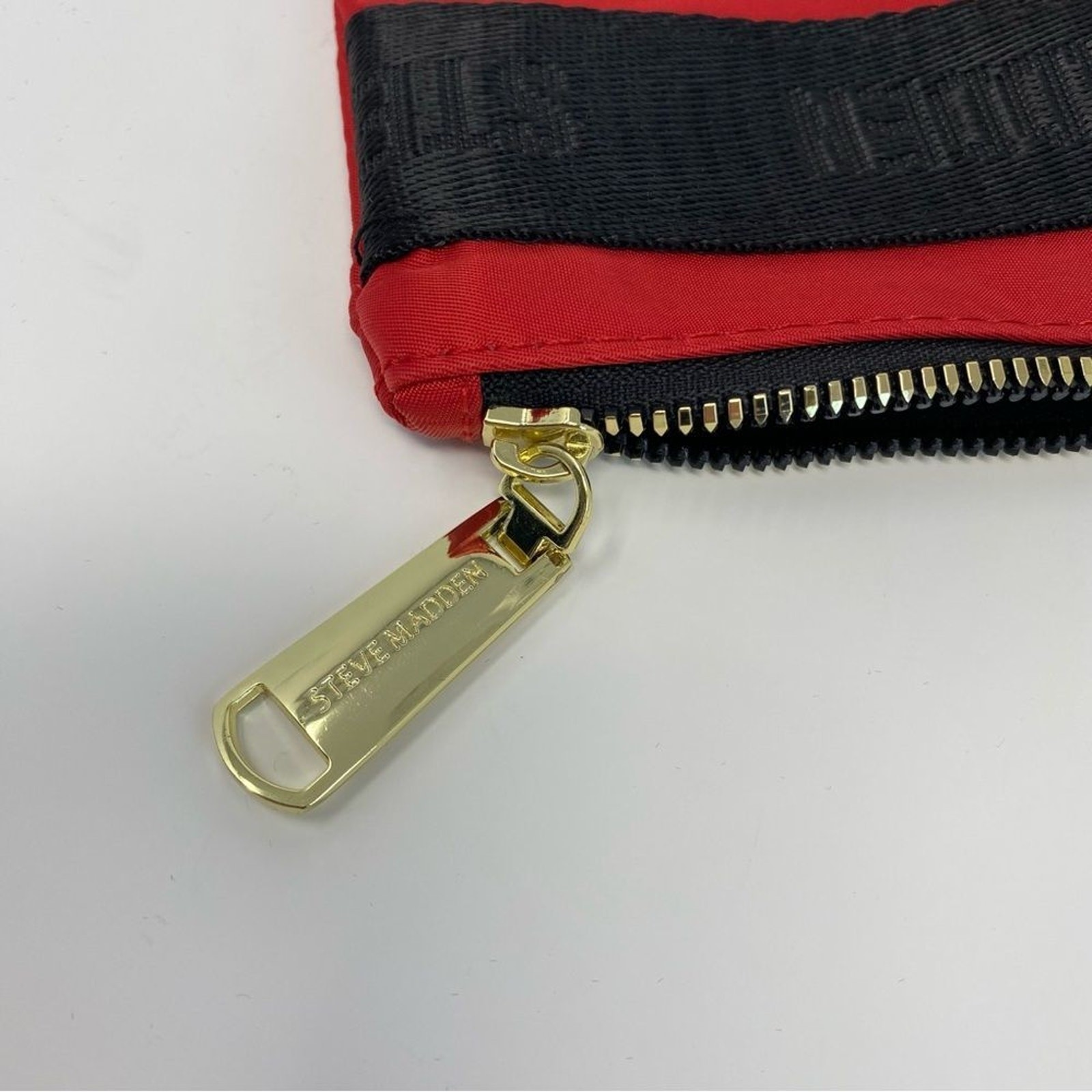 Steve Madden Red Zipper Pouch Wristlet