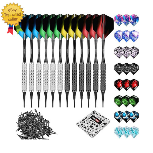 Cyeelife 16 Grams Soft Tip Darts with 42 Flights and 100 Plastic Points