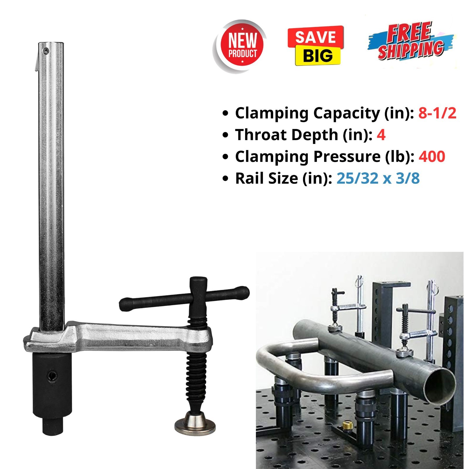 Workbench Surface Hold Down Clamp for 5/8" Dog Hole Metal Welding Fixture Table