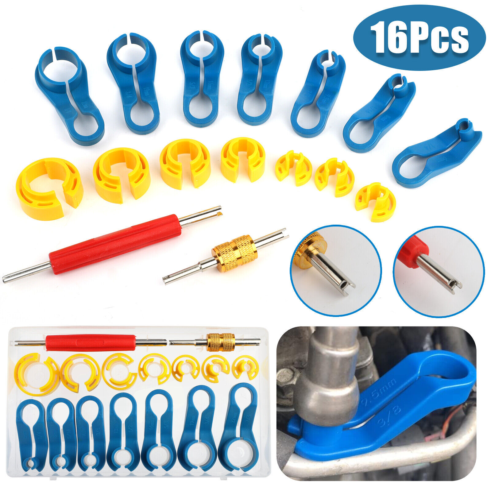 16PCS A/C Fuel Line Quick Disconnect Tools Set 7 Size Car Removal Tools Kit Set