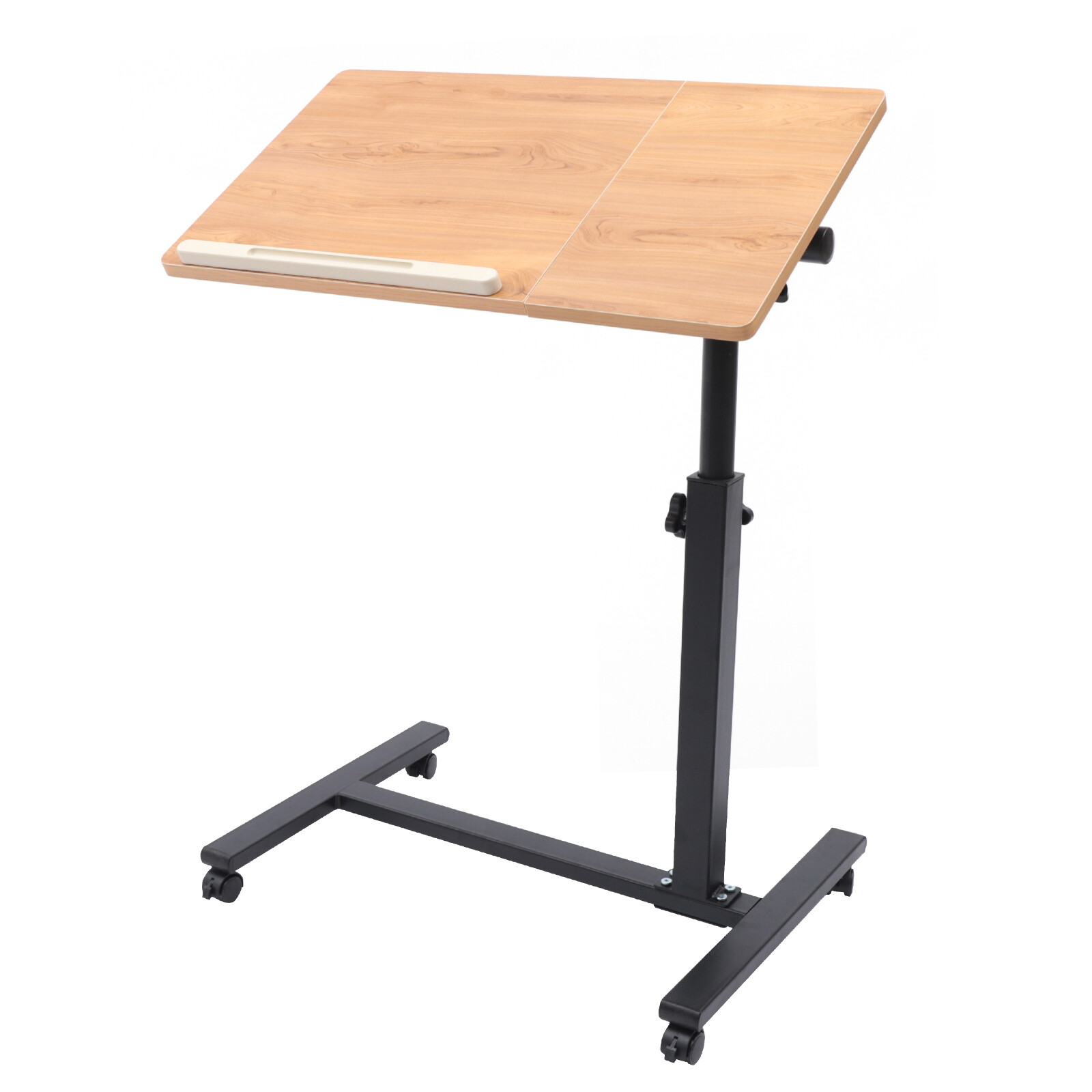 Angle Height Adjustable Rolling Cart Over Bed Hospital Table Stand Laptop Desk
