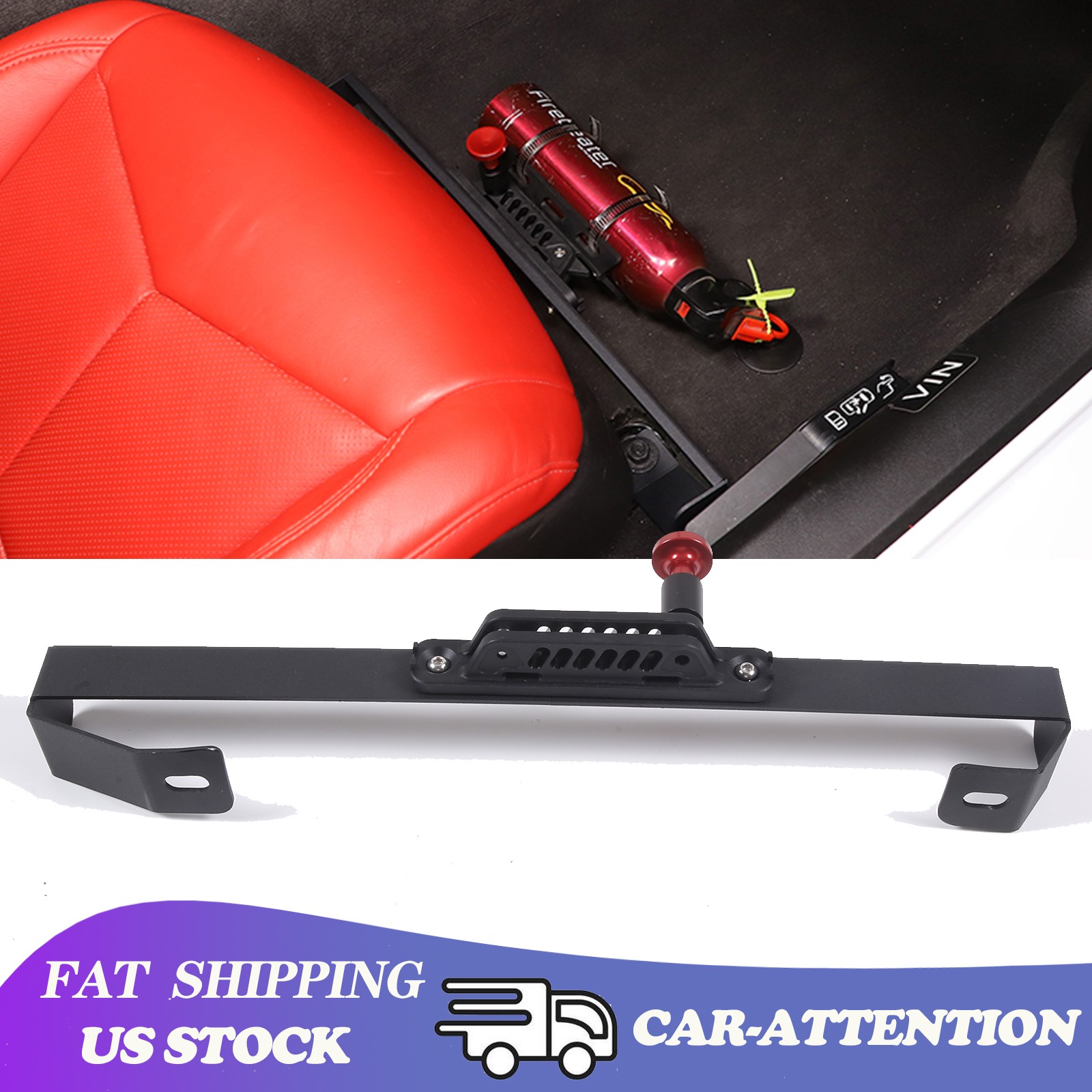 Car Fire Extinguisher & Copilot Seat Multi Mount Bracket For Corvette C8 2020-25