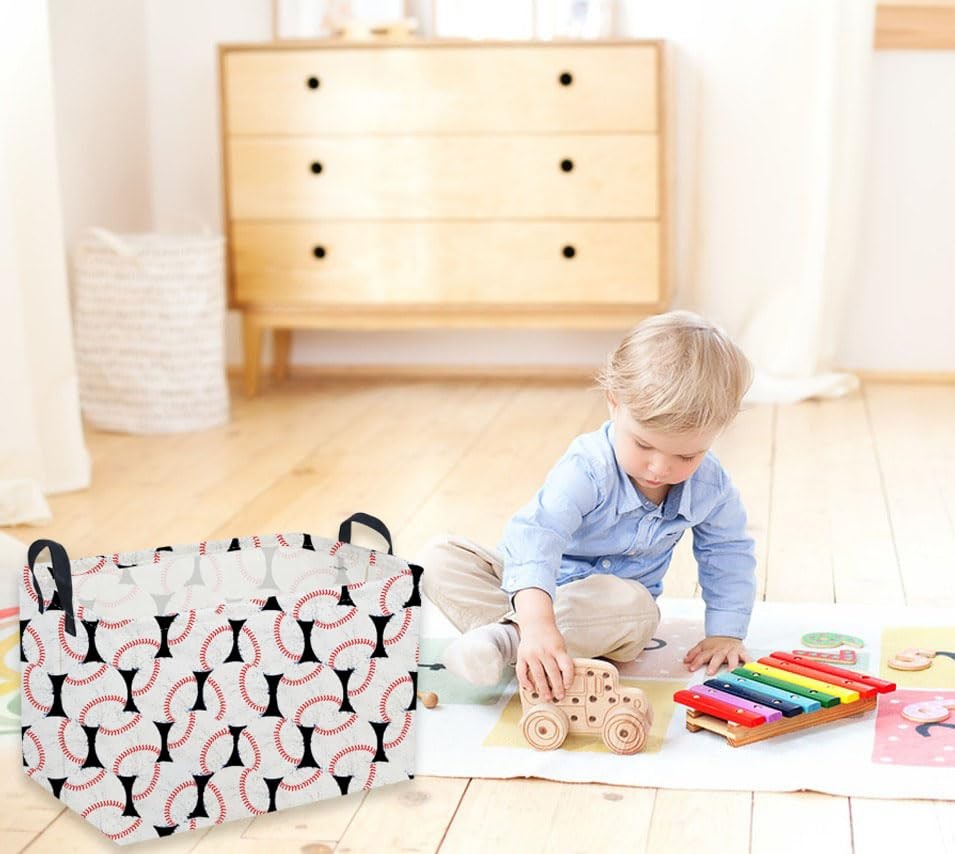 Sanjiaofen Rectangular Baseball Basket,Kids Basket.Cute Baskets for Room Deco...