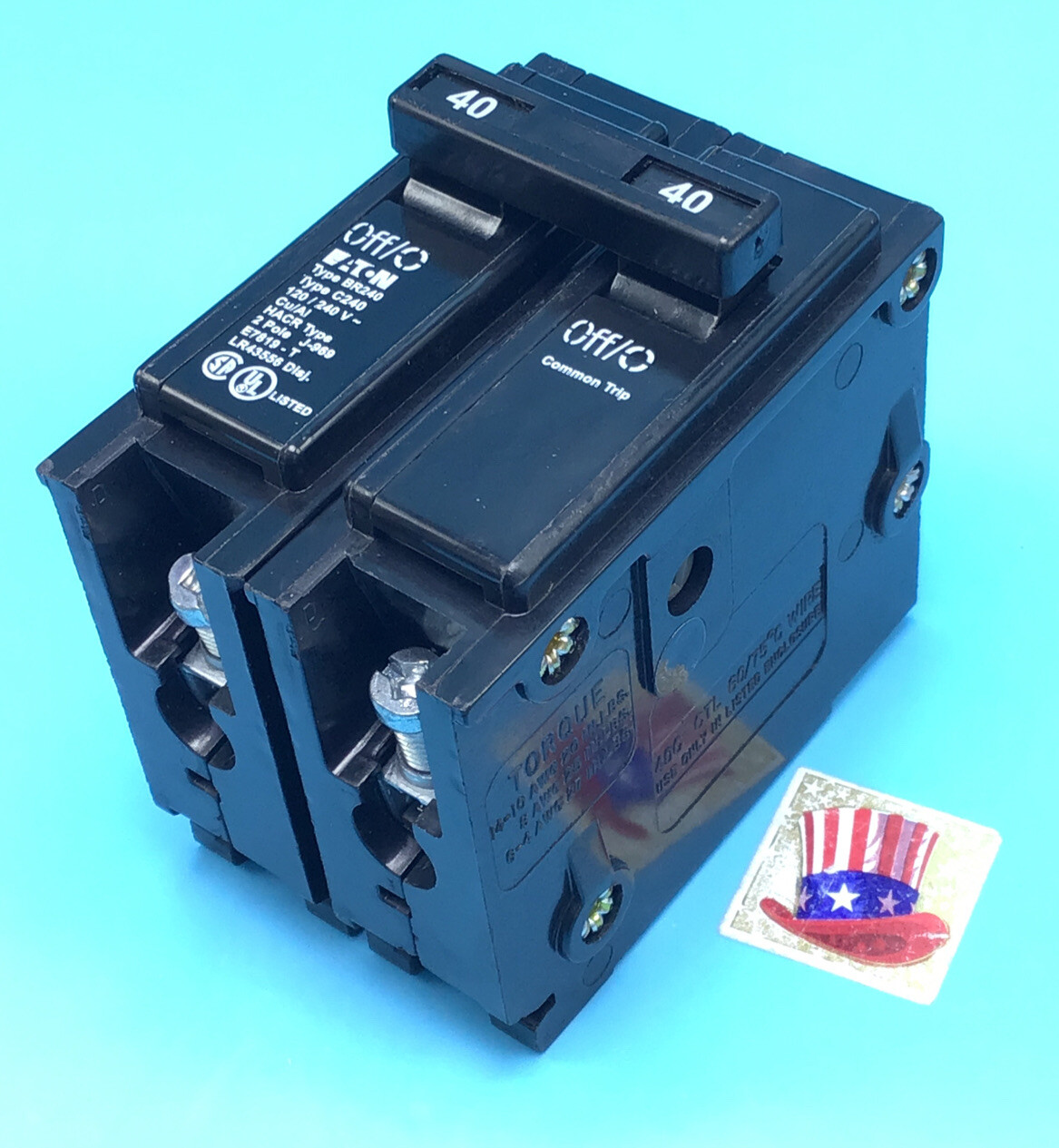 New Circuit Breaker Eaton Cutler Hammer BR240 40 Amp 2 Pole BR PANEL ONLY