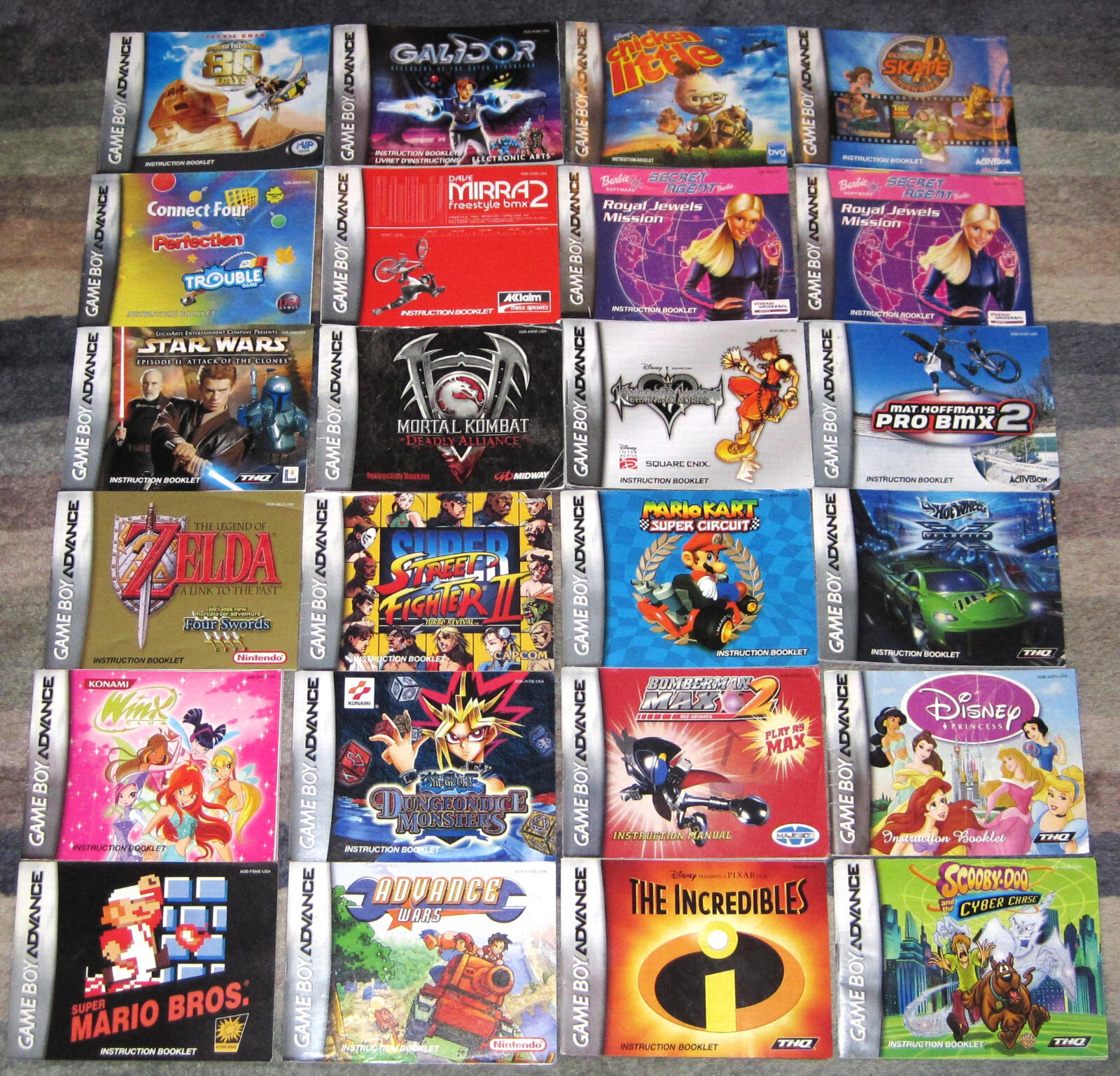 Authentic Nintendo Game Boy Advance GBA Manuals - Good - You Choose, B2G1