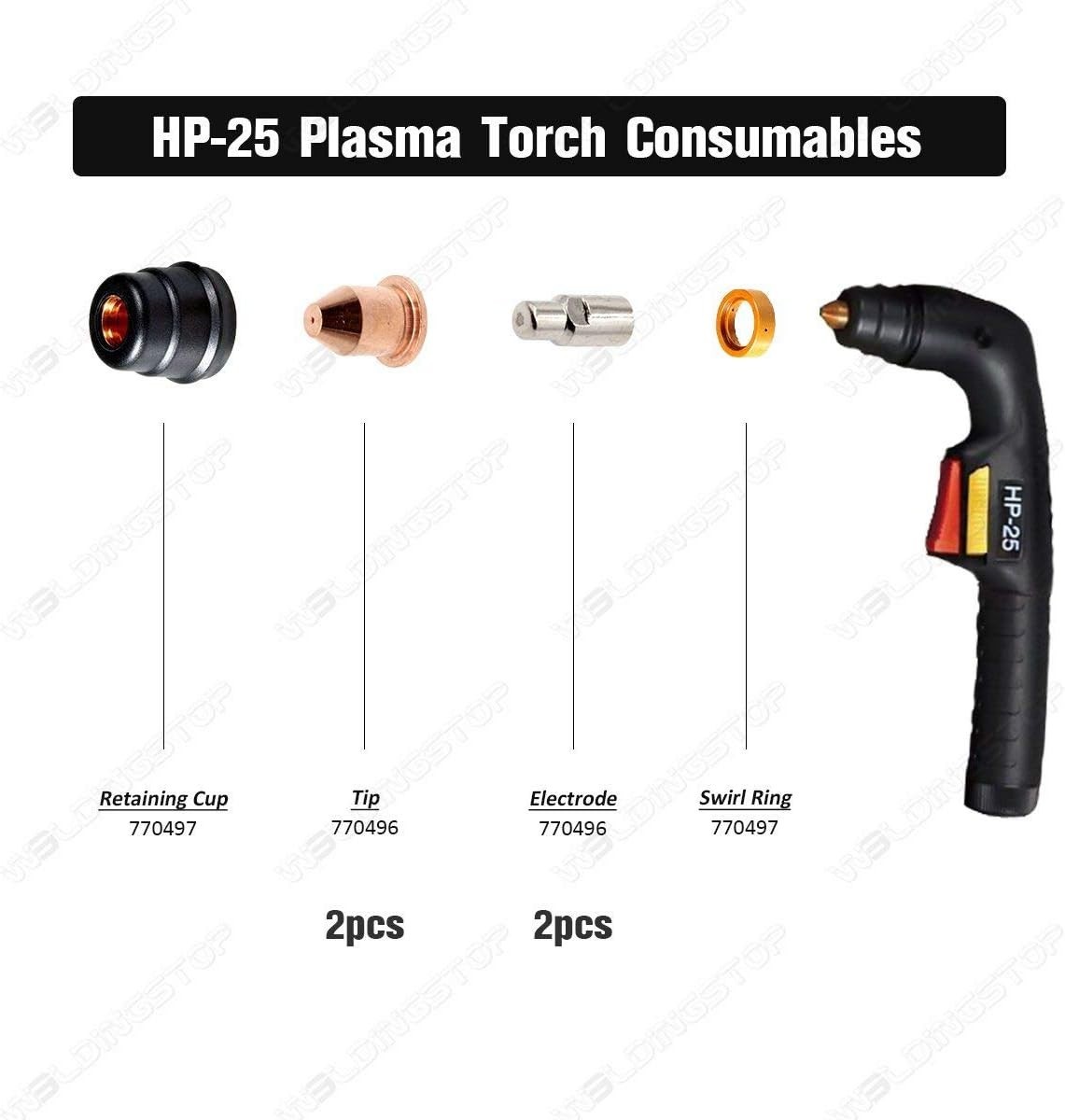 4-Pack Hobart Electrode & Tip Replacement Kit for AirForce Plasma Torch Models
