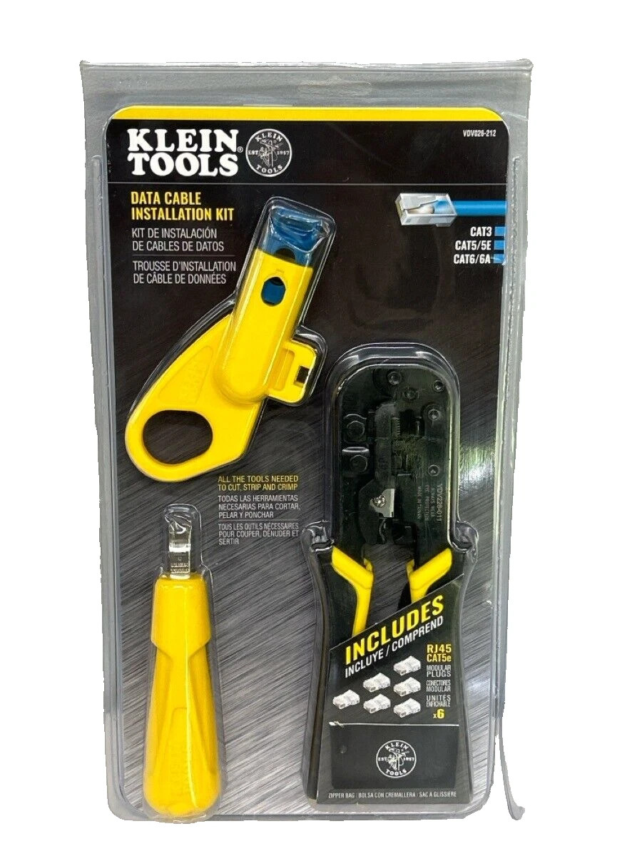 Klein Tools VDV026-212 Twisted Pair Installation Kit Cable Tool Set + Pouch