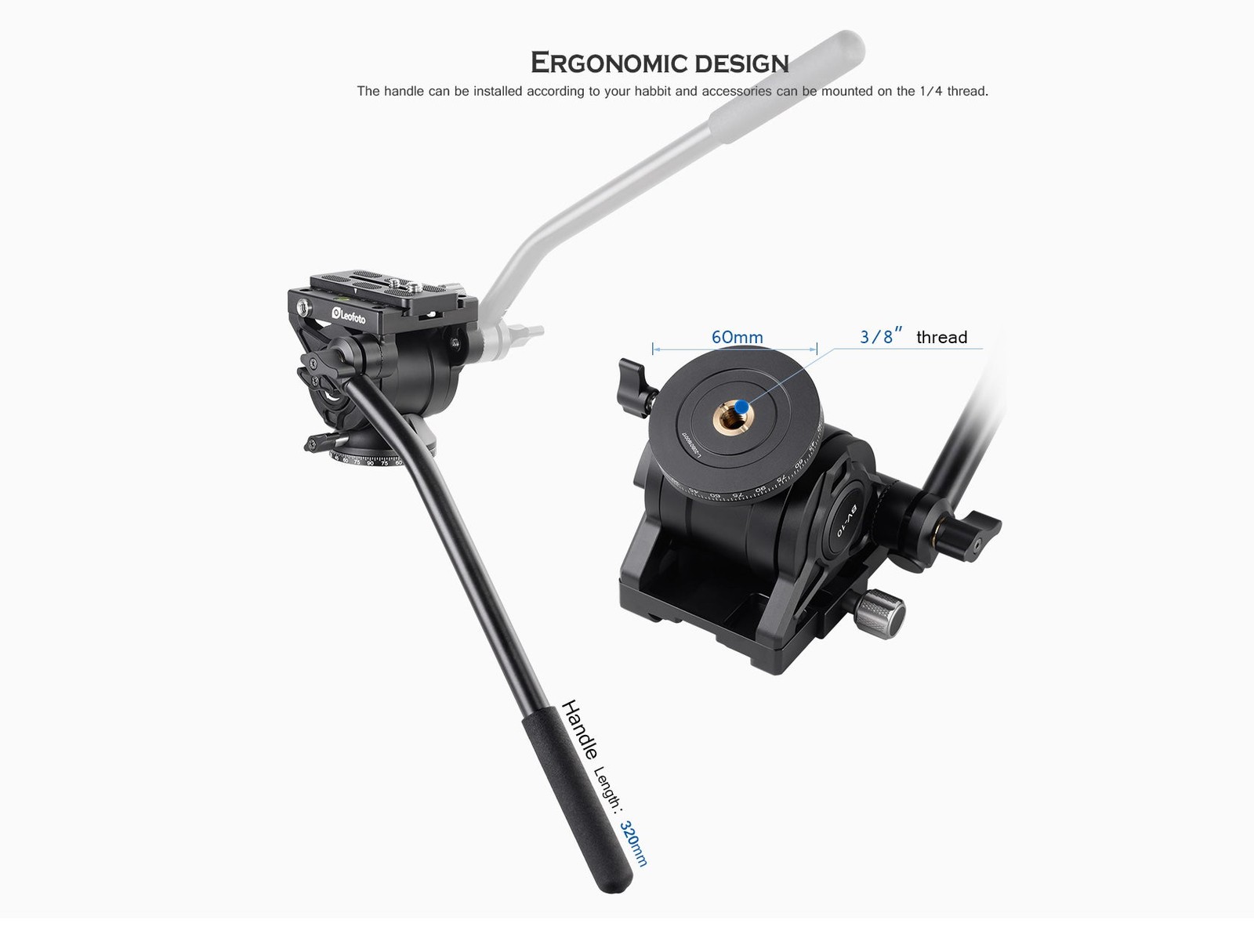 Leofoto BV-10 (Knob Clamp) Fluid Video Head - Arca Standard