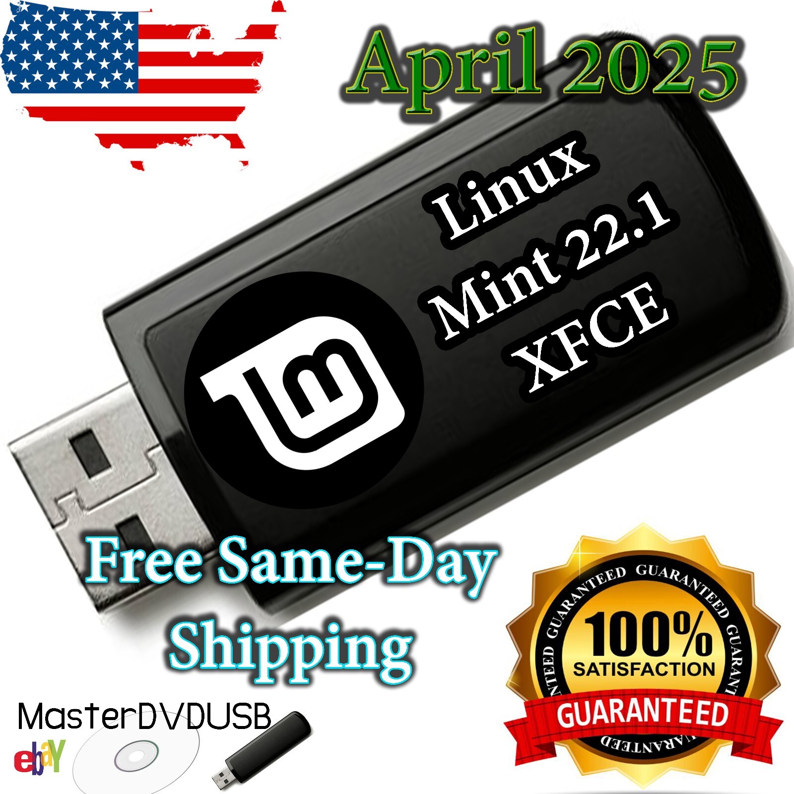 Linux Mint 22.1 Xia XFCE Bootable USB Flash Drive – Durable, Efficient, Ready