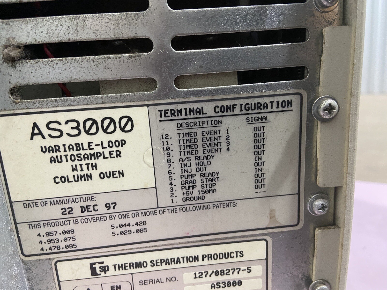 Thermal Separation Products sampler, model AS3000