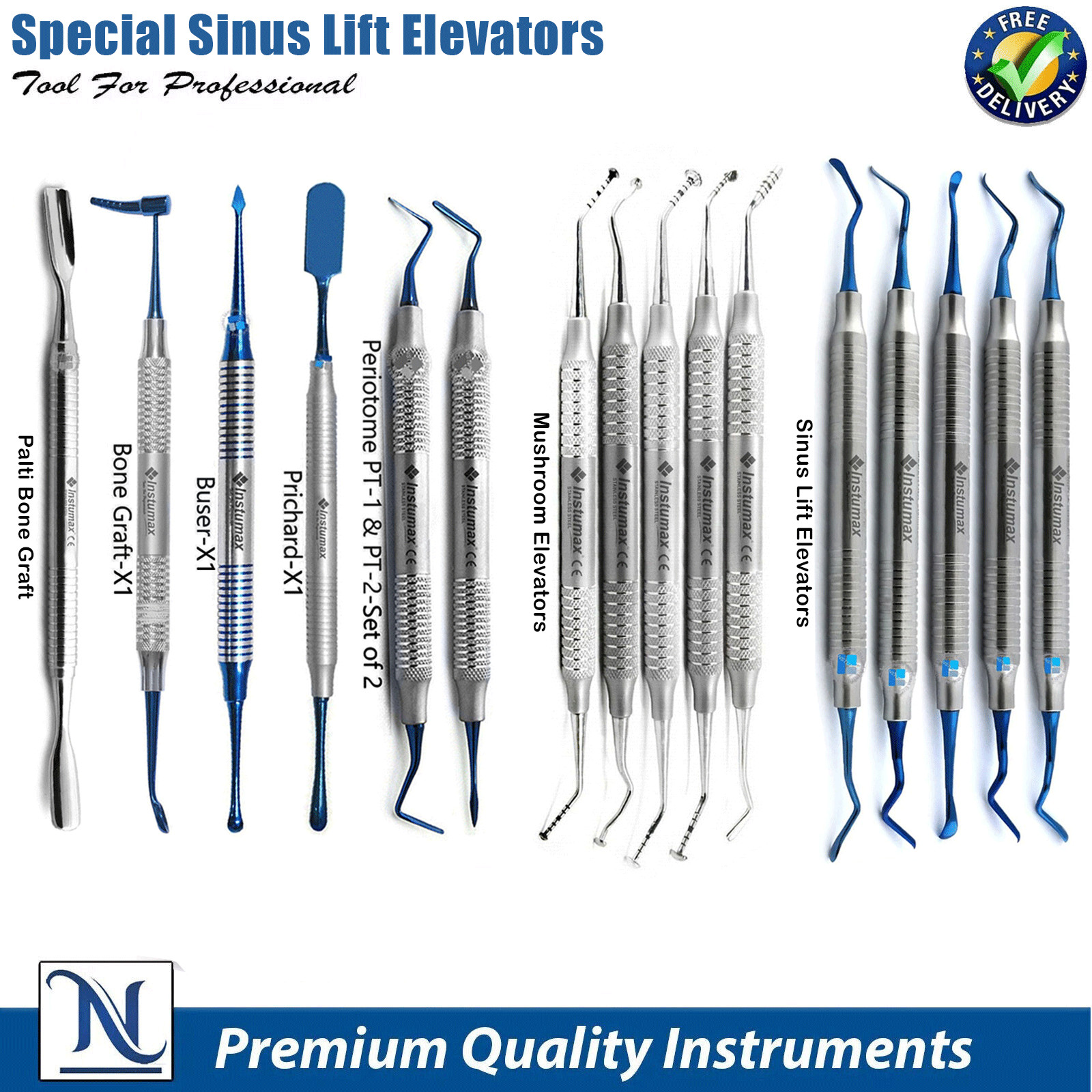Special Sinus Lift Instruments Elevators Periotome Bone Grafting Setup 16Pcs