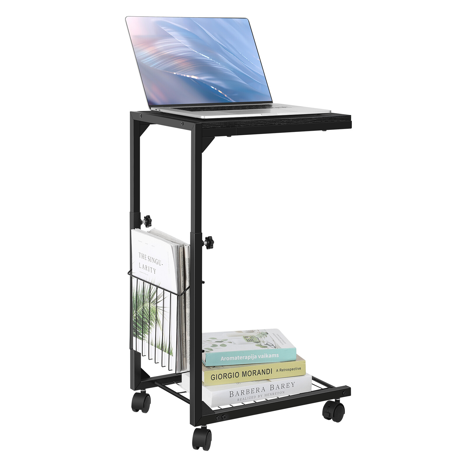 C-Shape Sofa Side Table Laptop Coffee End Table Height Adjustable Snack Table US