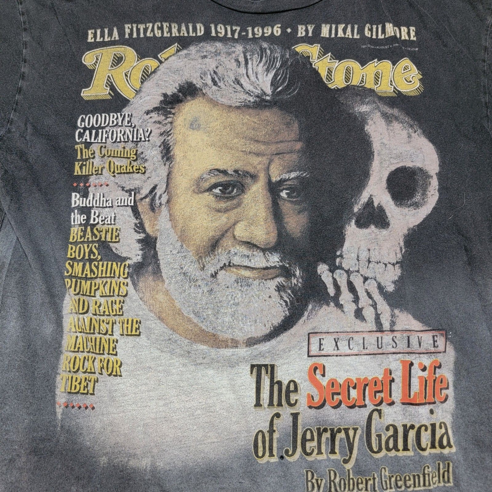 Rolling Stone Cover: Jerry Garcia SS Black / Dip Dye Unisex Tee