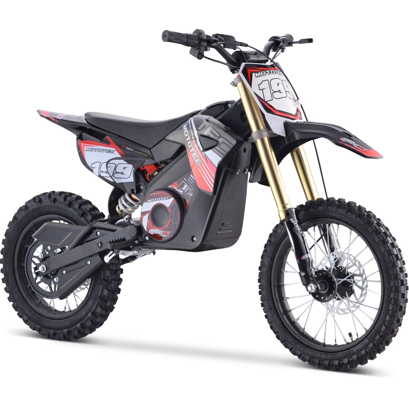 MotoTec 48V Pro 1800W Lithium Electric Dirt Bike Kids 31 MPH Red