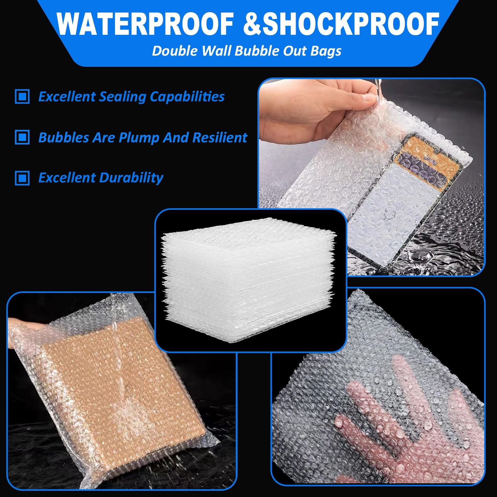 Bubble Pouches Wrap Bag 8 Inch x 10 Inch,30 Pcs Double Wall Thickening Shockp...