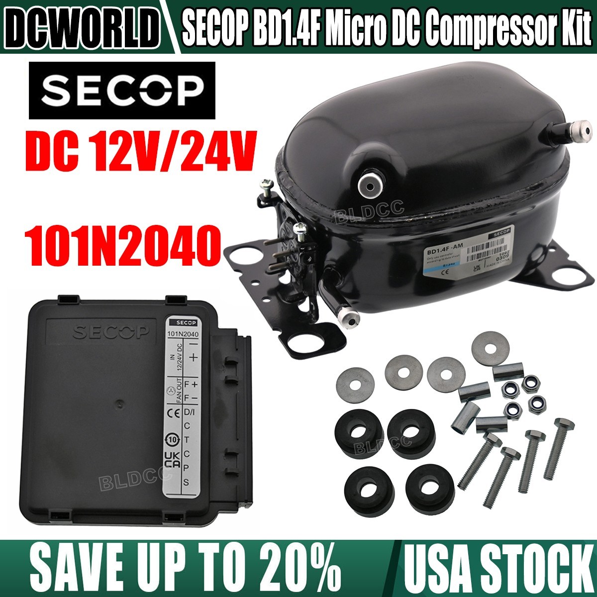 SECOP DC 12V 24V Micro BD1.4F Refrigeration Compressor 101N2040 Drive Controller