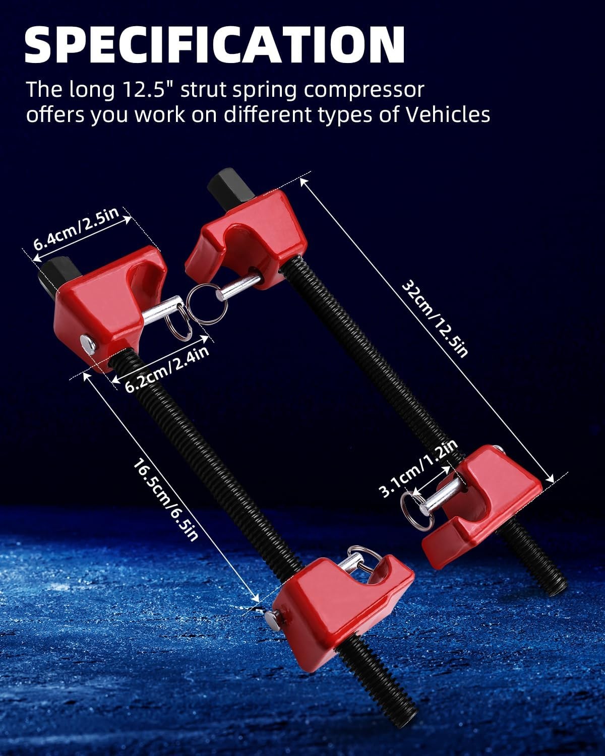 2Pcs Heavy Duty Coil Spring Compressor Tool Strut Spring Remover Suspenion Tool
