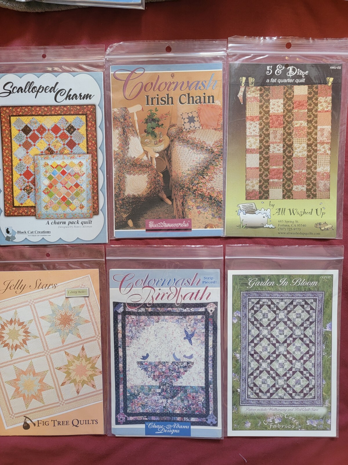 New Old stock Lot of 6 Quilting Patterns Different Brands Sizes & Styles **