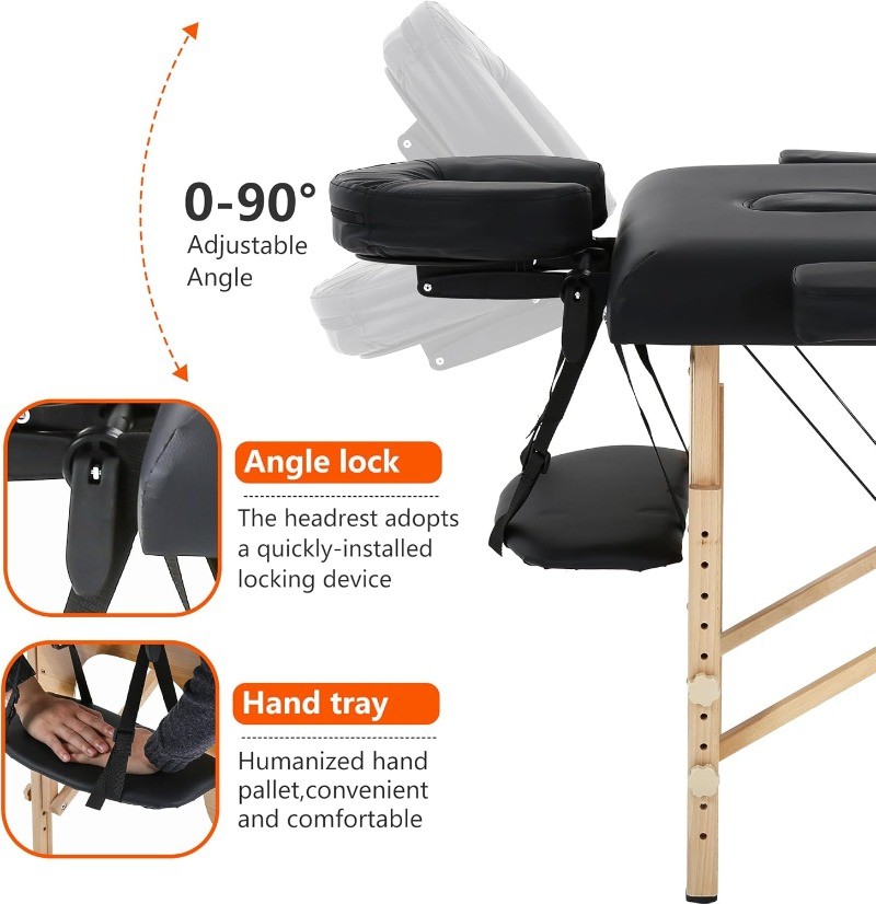 PayLessHere Massage Bed Portable Table24 inch Wide 2 Folding Height Adjustable