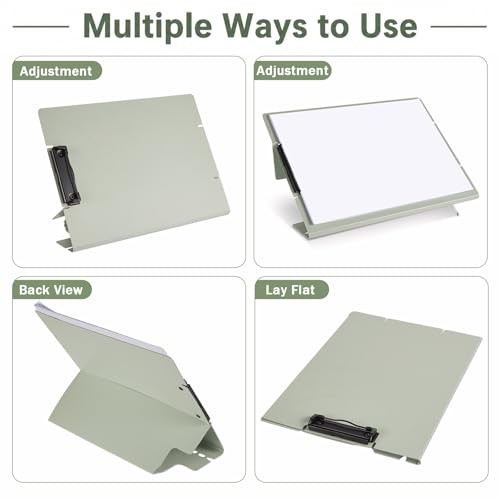 Free Standing Clipboard Foldable and Desktop Document Stand with Light Green