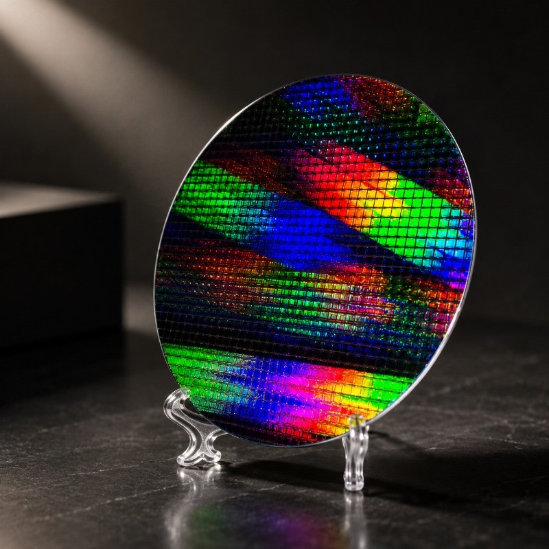 8 Inch Silicon Wafer with Stand Semiconductor Display Collection