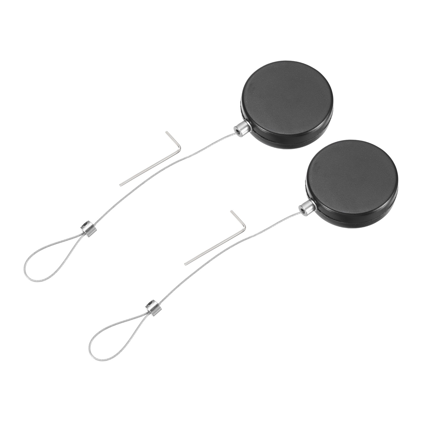 3.3ft Retractable Cable Security Lock with Latch Wrenches 150 g Black,2 Pack