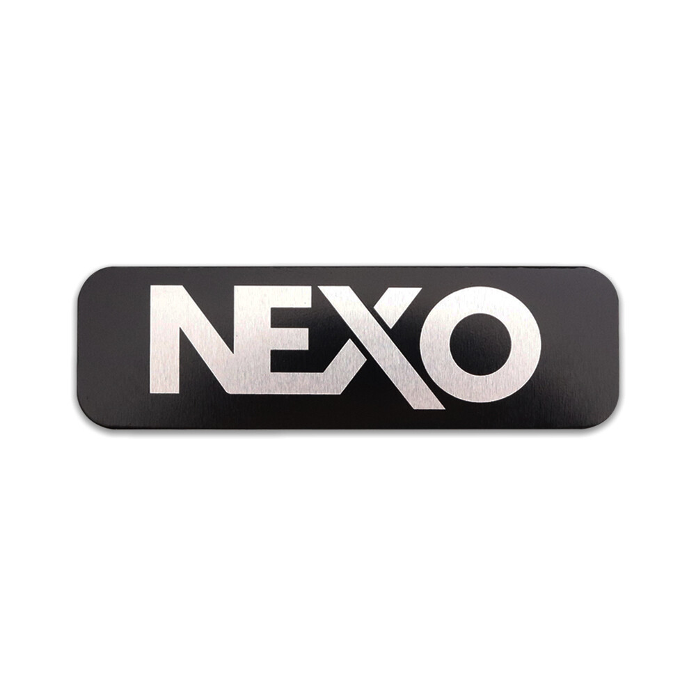 NEXO logo badge replacement piece Aluminum 90mm(3.54")X27mm(1.06")