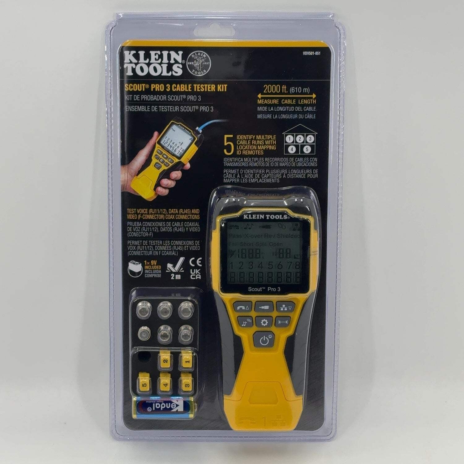 New Klein Tools VDV501-851 Scout Pro 3 Cable Tester Kit