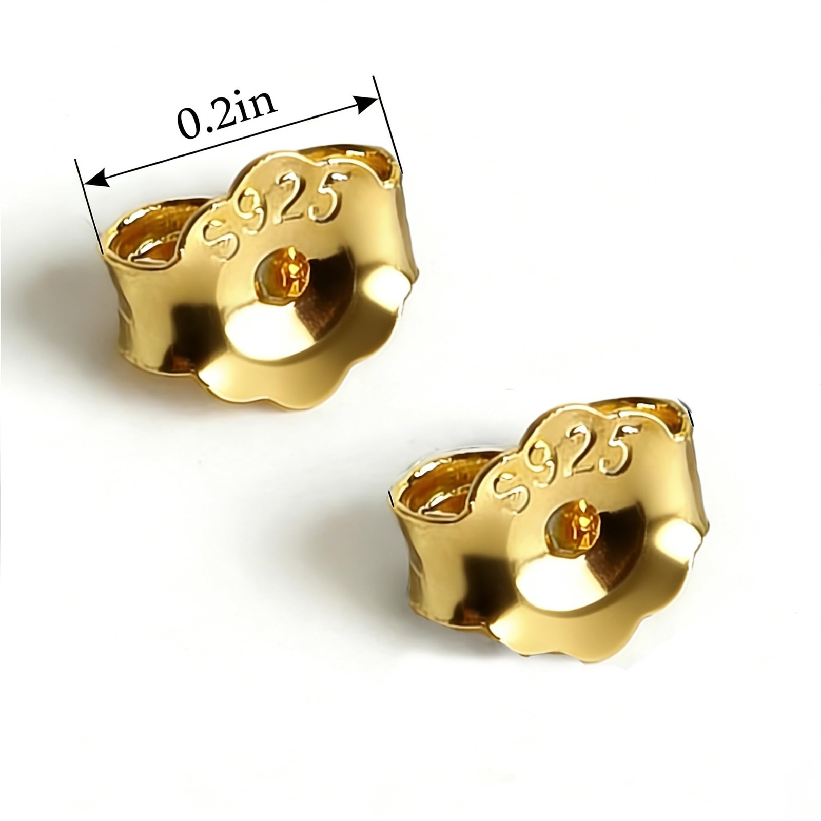 12PCS 14KGold Plated 925 Sterling Silver Earring Back Replacement