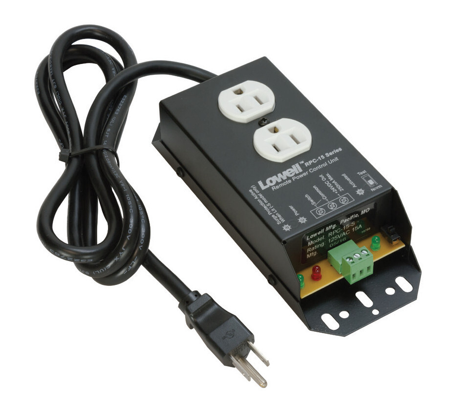 Lowell RPC-15-S Remote Power Control Duplex Outlet Surge Protection 15A 6ft Cord