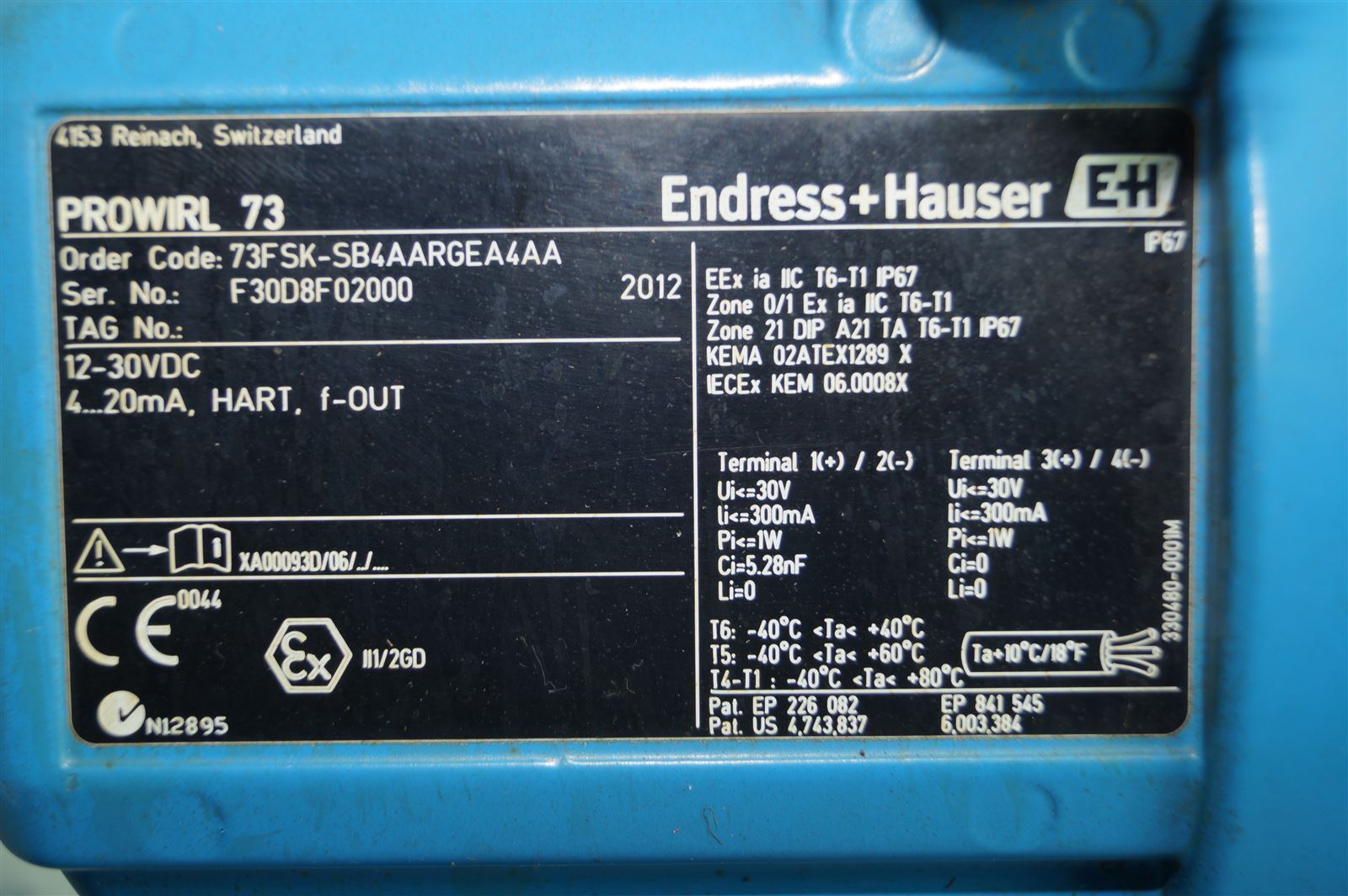 Endress + Hauser PROWIRL 73 73FSK-SB4AARGEA4AA Wirbeldurchfluss Messsytem