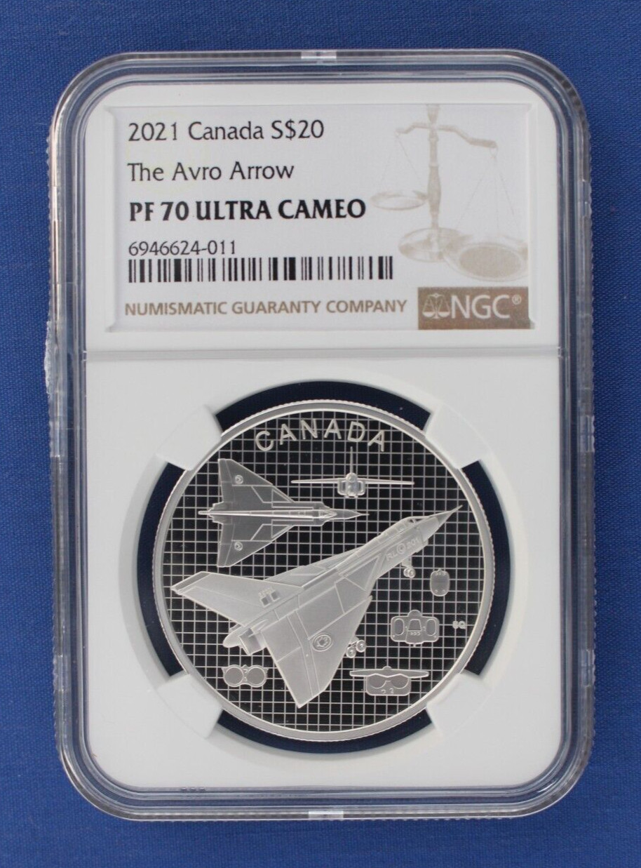 2021 Canada Silver Proof $20 coin "The Avro Arrow" NGC Graded PF70 with COA