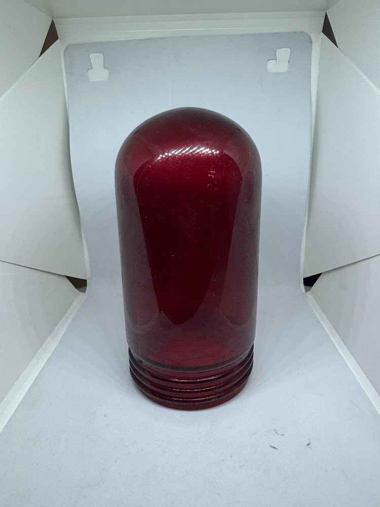 RED VAPORPROOF REPLACEMENT GLASS GLOBE 6 1/2 X 3 INCHES