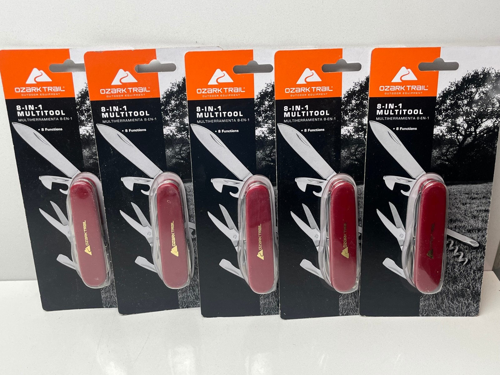 LOT OF 5 Ozark Trail Multi Tool 8-in-1 Pocket Knives