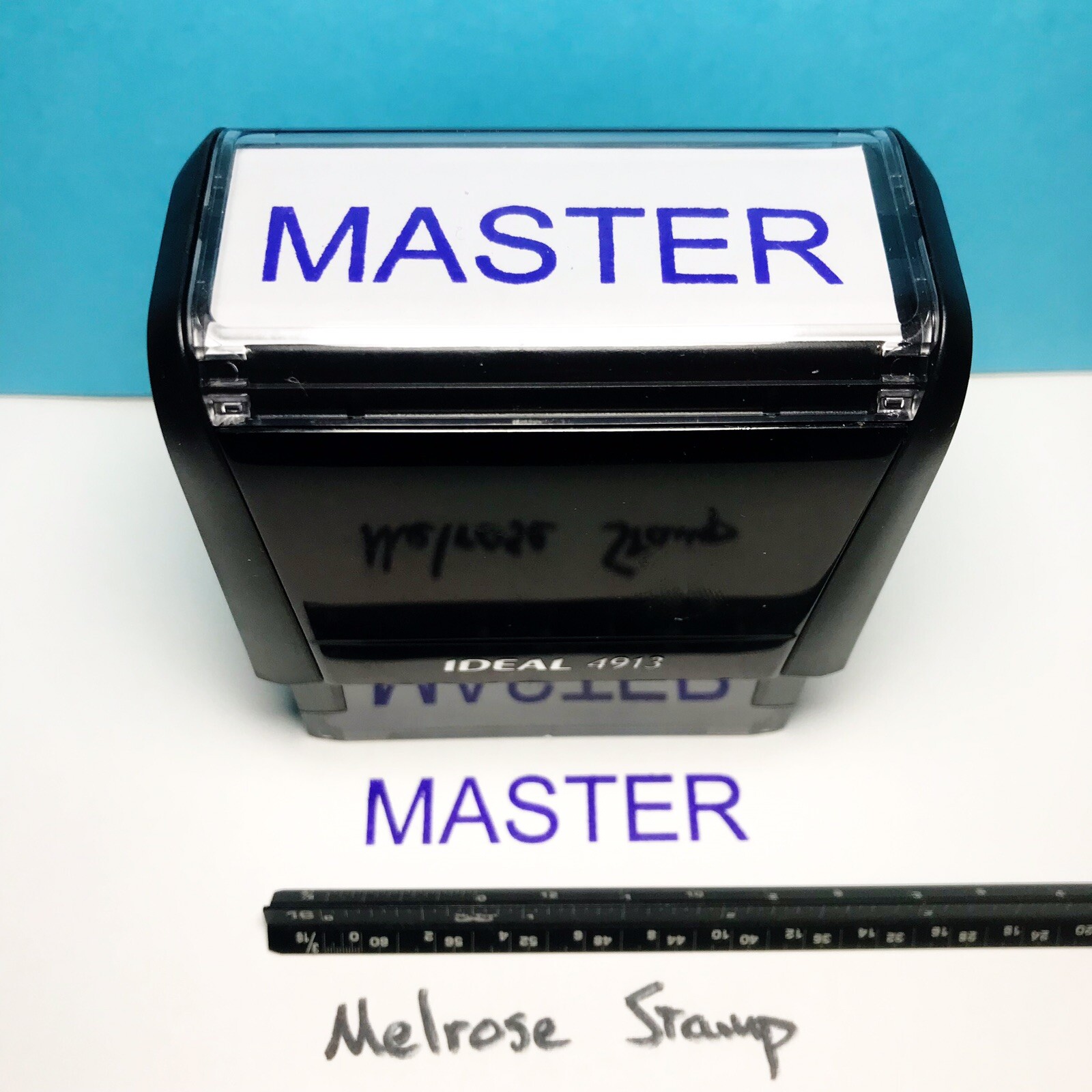Master Rubber Stamp Self Inking Purple Ink Ideal 4913