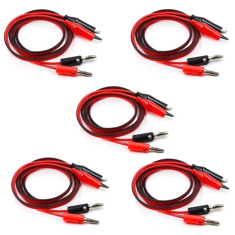 5PCS Double Ended Alligator Crocodile Clip Cable Electric Connector Test Wire