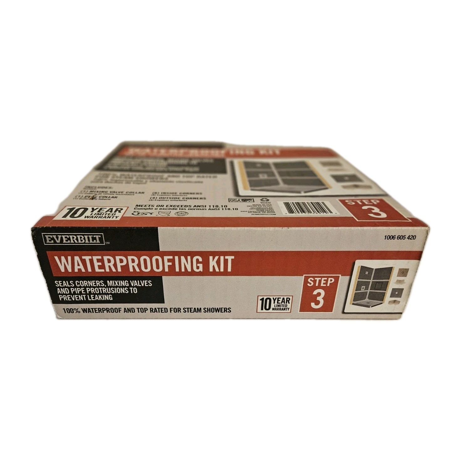 Everbilt Watershield Waterproof Shower Kit w/Fixtures & Corners Underlayment