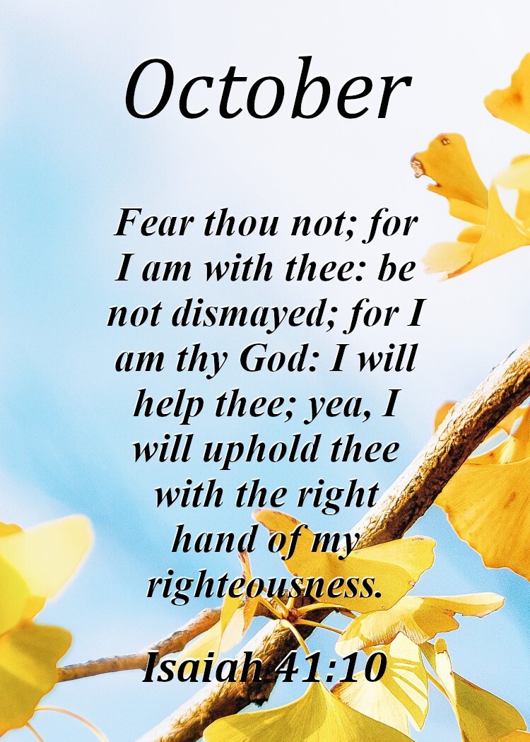 October  Keepsake Card with Bible Verse - Birthday Anniversary Inspirational