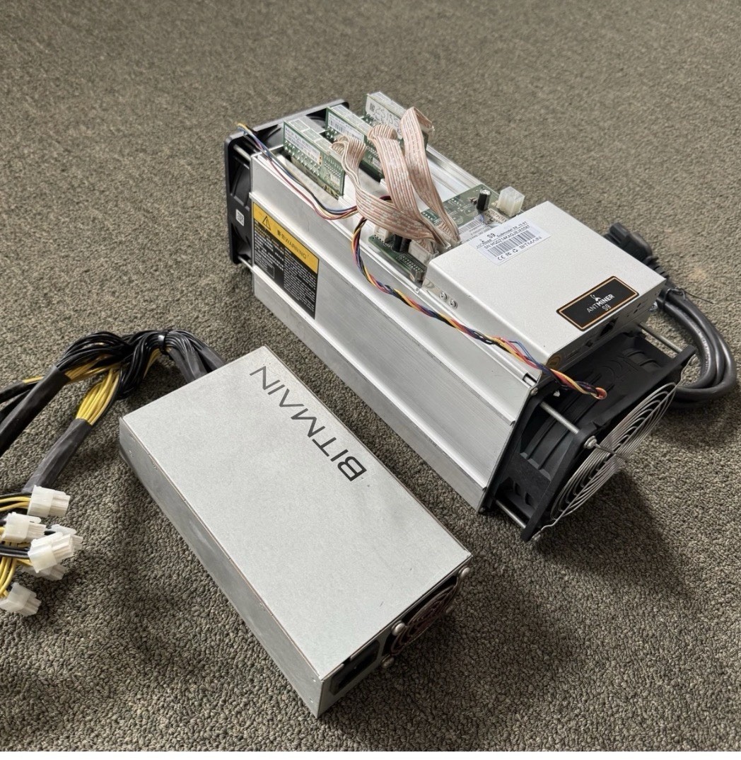 🟢 Antminer S9 13 or 14 TH/s, power supply, power cord, internet cable included