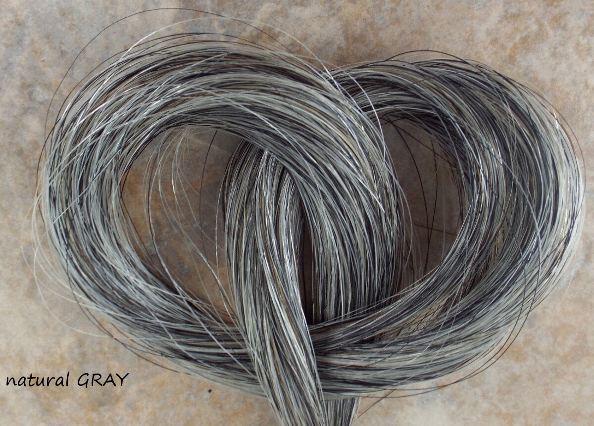 HORSEHAIR , Bulk, horse hair, crafts, salt-pepper GRAY  TAIL HAIR half ounce