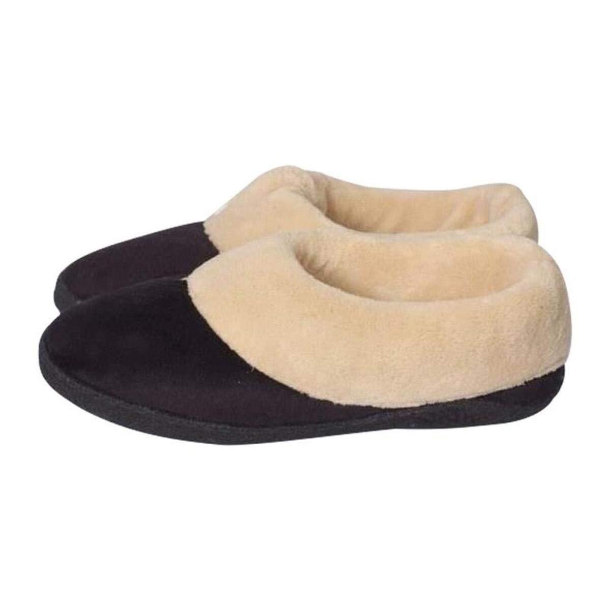 Stay Warm Apparel Memory Foam Heated Slipper With Rechargeable Battery, Black,