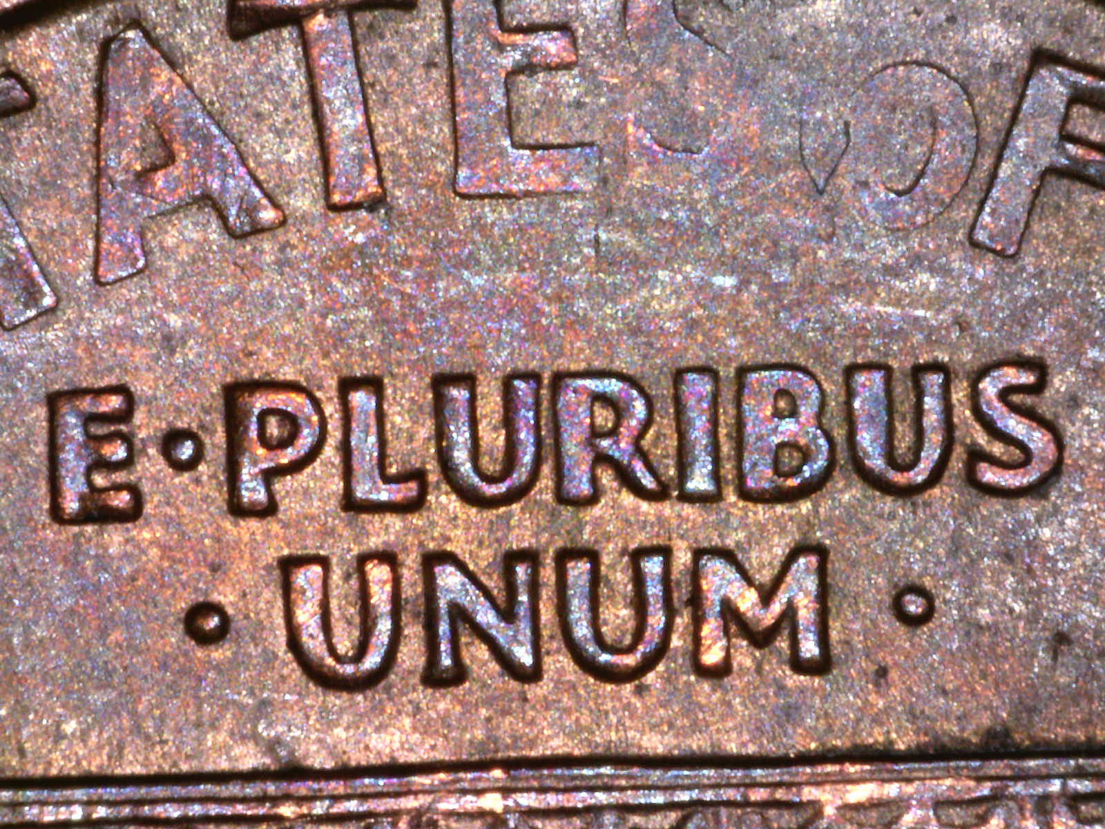 1991 D Lincoln Cent Coin Toning on the Reverse