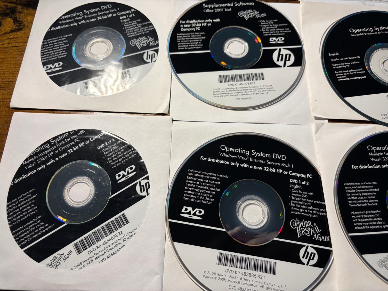 HP / Compaq Windows XP Operating System, Supplemental Software, HP Restore Etc