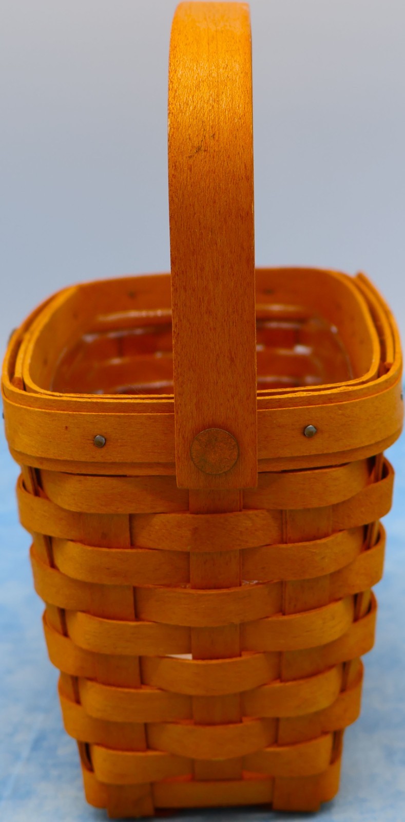 Longaberger 2001 Dresden Basket w Protector Brass Plate Fixed Handle USA