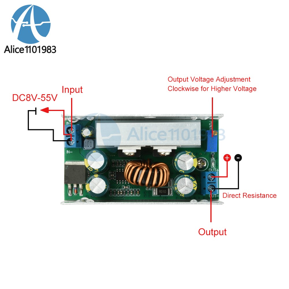 DC-DC 200W 15A Buck Converter 8-55V to 1-35V Adjustable Step down Power Module