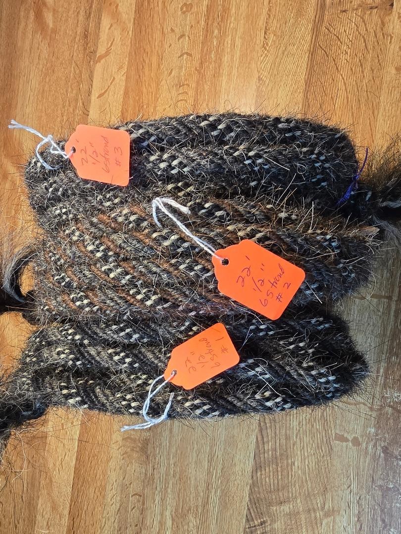 Mane Horse Hair Mecate 22 feet long, 1/2" dia., Choose from 3 Color Patterns
