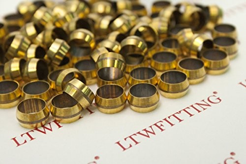 3/8-Inch Brass Compression Sleeves Ferrels,BRASS COMPRESSION FITTING(Pack of