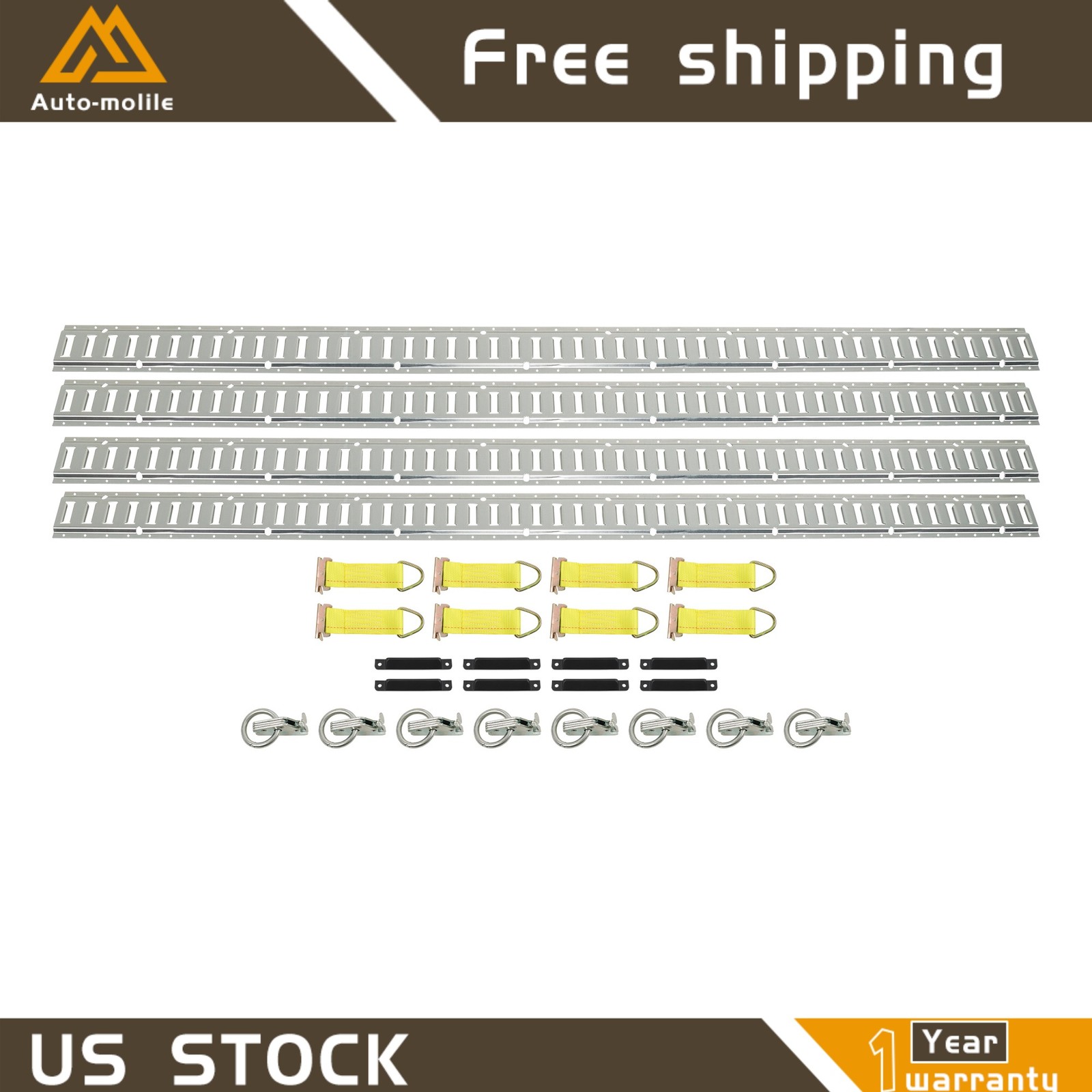 8' E Track Tie Down Rail System Multi Purpose High Quality For Van Truck 28 Pack